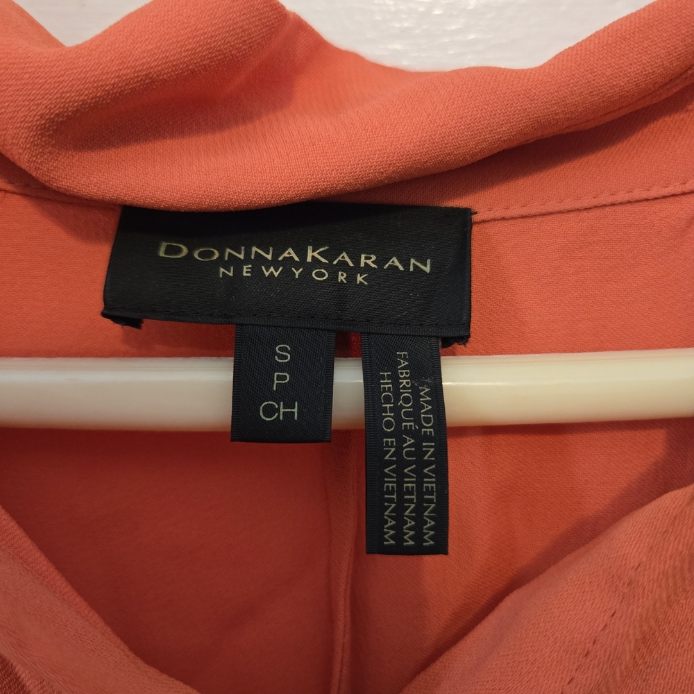 Donna Karan Vibrant Orange Button-Down Shirt - Picture 2 of 5